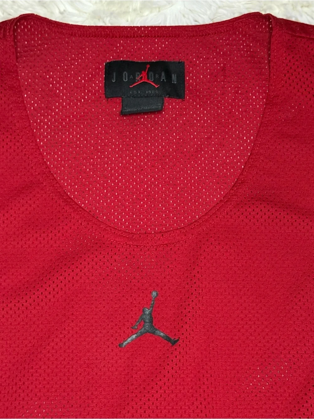 Jordan Men's Red Mesh Tank with Jumpman Logo size large